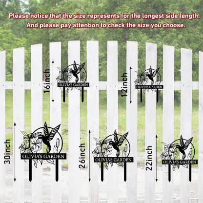 Personalized Garden Stake Metal Sign, Customized Bird Garden Name Sign Yard Sign-MetalsignX