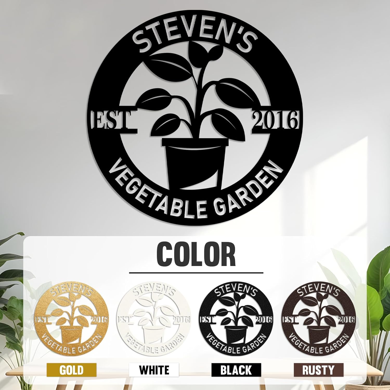 Personalized Garden Signs | Custom Name Garden Signs | Metal Garden Signs for Outside | Yard Signs Customized | Outdoor Metal Garden Wall Art | Patio Sign | Metal Garden Decor Gift for Gardener