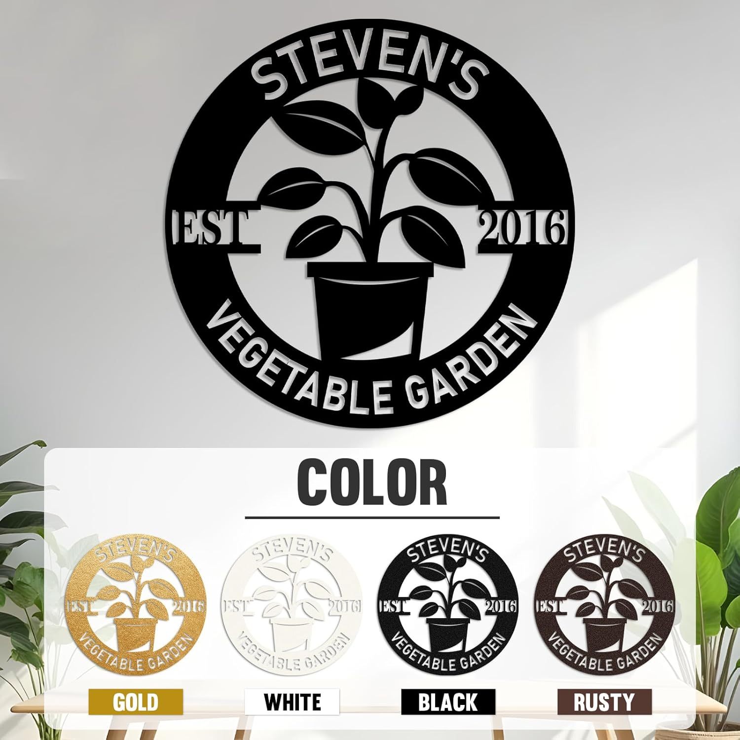 Personalized Garden Signs | Custom Name Garden Signs | Metal Garden Signs for Outside | Yard Signs Customized | Outdoor Metal Garden Wall Art | Patio Sign | Metal Garden Decor Gift for Gardener