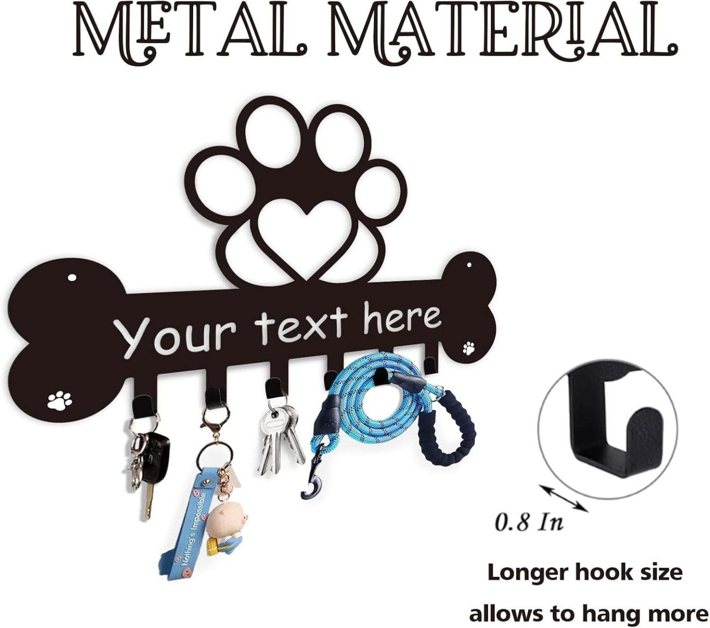 Custom Name Key Holder, Sweet Home Key Rack, Personalized Wall Decor for Home Organization-MetalsignX