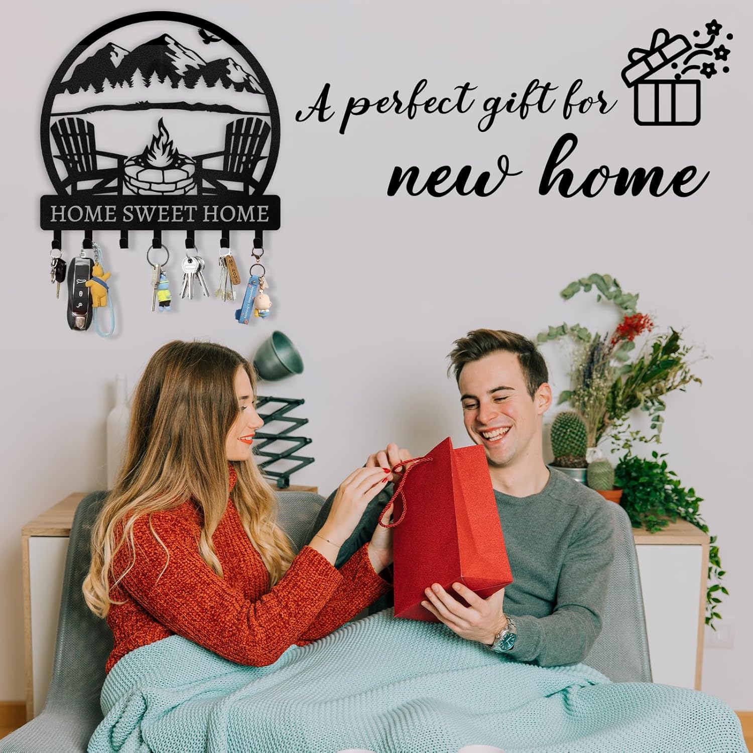 Personalized Mountain Design Key Holder for Wall-MetalsignX