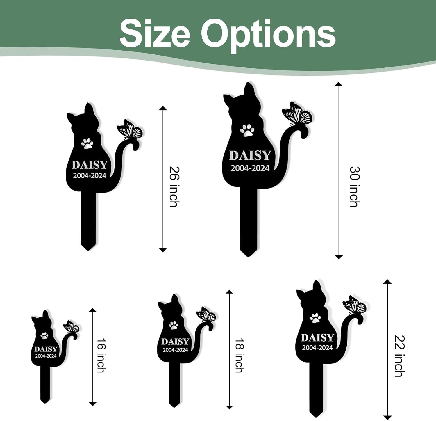 Personalized Pet Memorial Garden Stake, Custom Cat Headstone for Outdoor Decor | Memorial Plaque for Lost Pets-MetalsignX