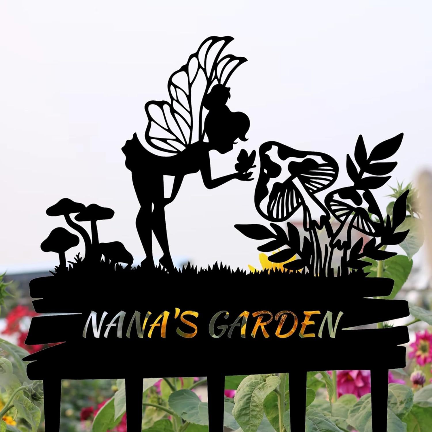 Handcrafted Fairy Garden Stake , Rustic Metal Sign for Magical Yard Spaces-MetalsignX