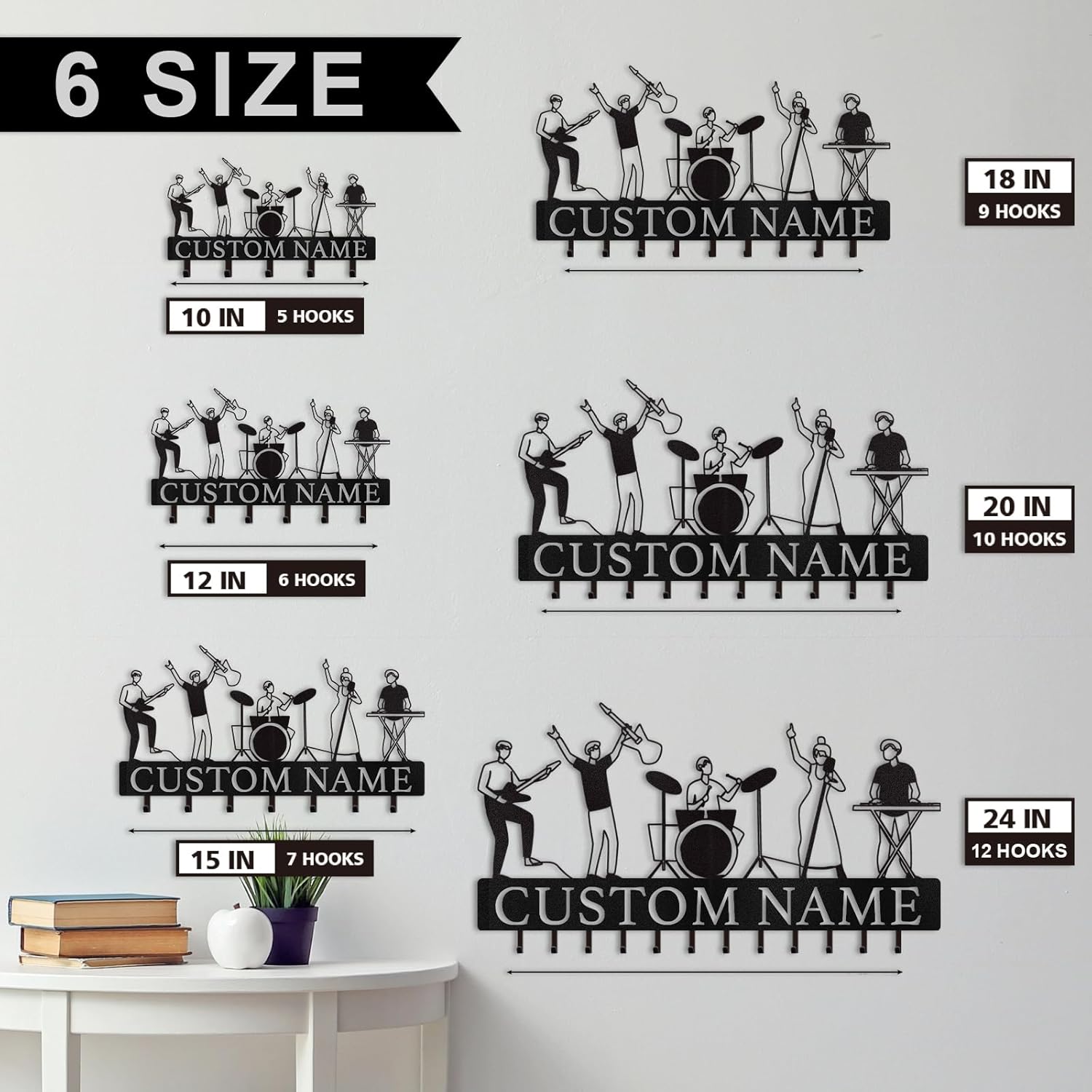 Custom Name Metal Key Holder Wall Mount, Organizer Rack for Home Entryway-MetalsignX