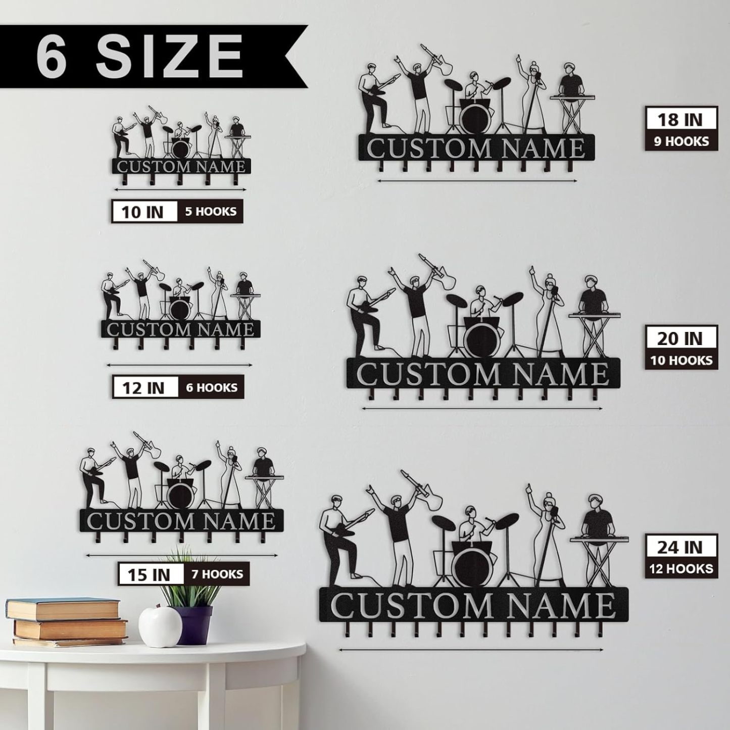 Custom Name Metal Key Holder Wall Mount, Organizer Rack for Home Entryway-MetalsignX