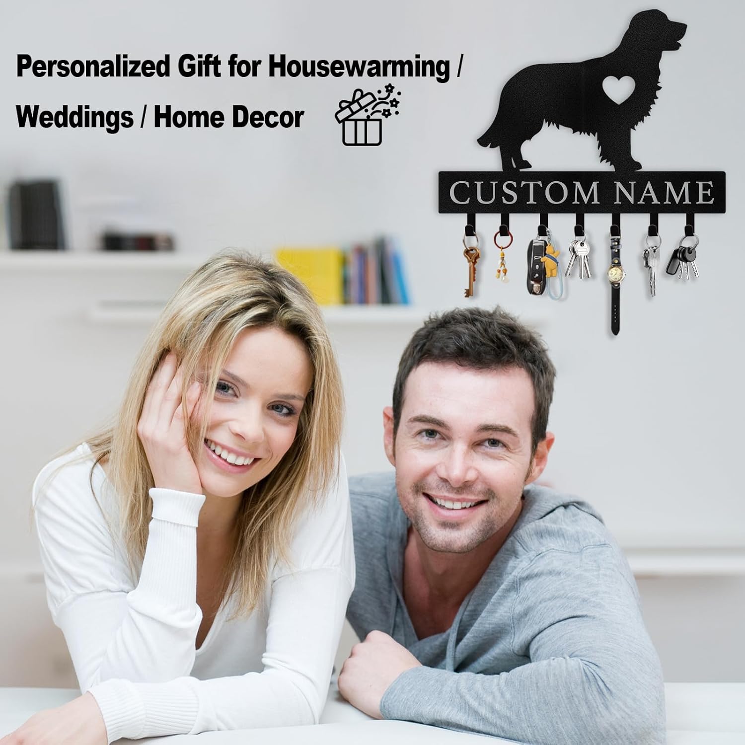 Personalized Key Holder on Wall, Custom Key Hanger Wall Mount with Name-MetalsignX