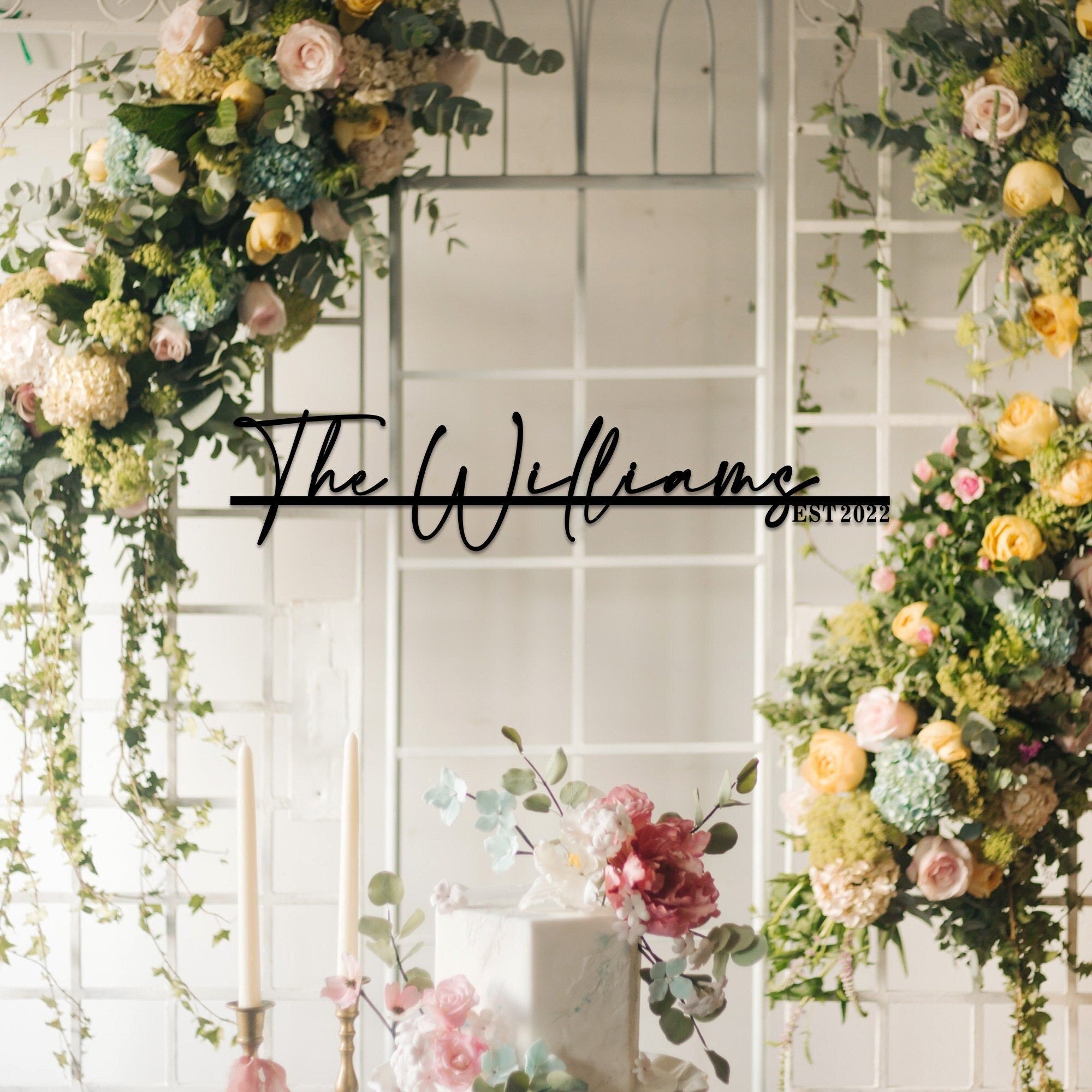 Custom Wedding Metal Sign of Name And Special Date-MetalsignX