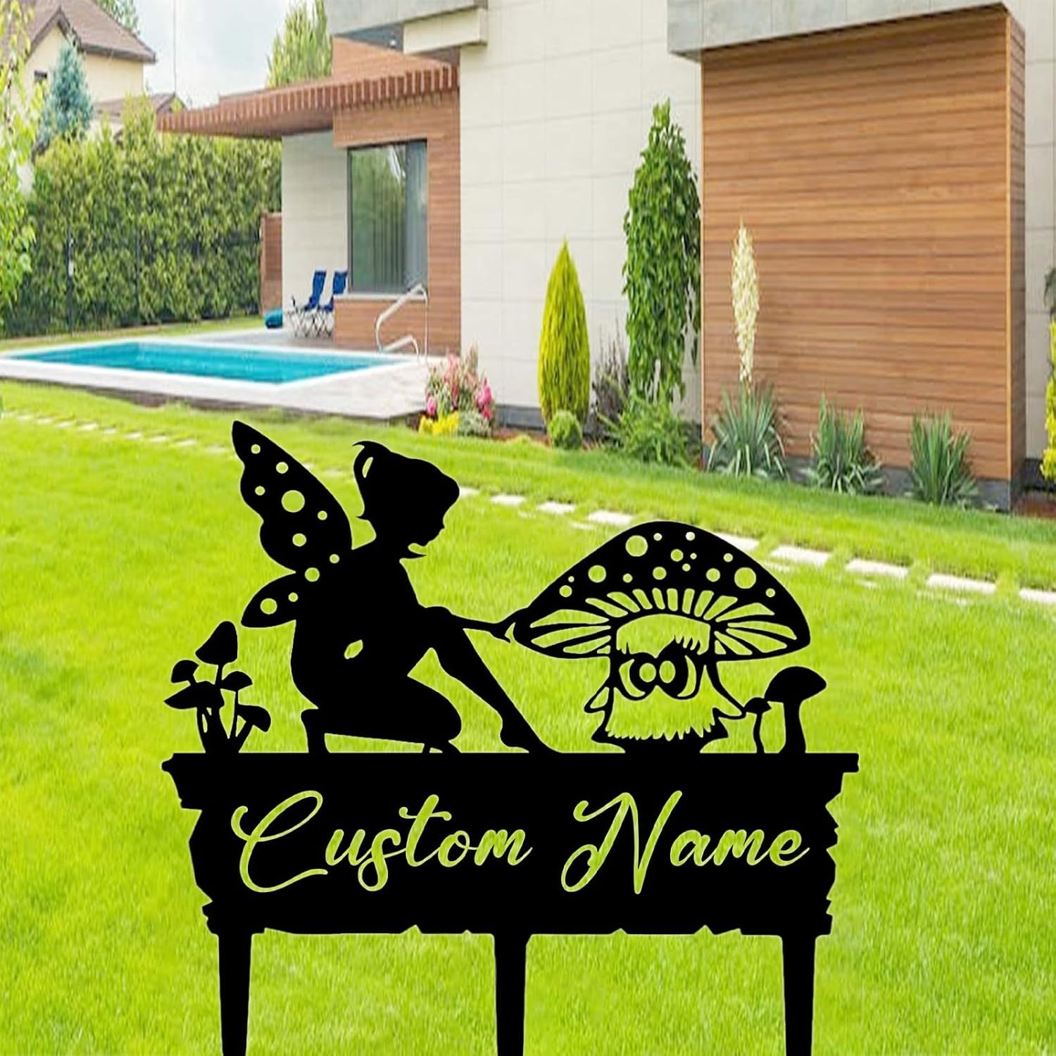 Handcrafted Fairy Garden Stake , Rustic Metal Sign for Magical Yard Spaces-MetalsignX