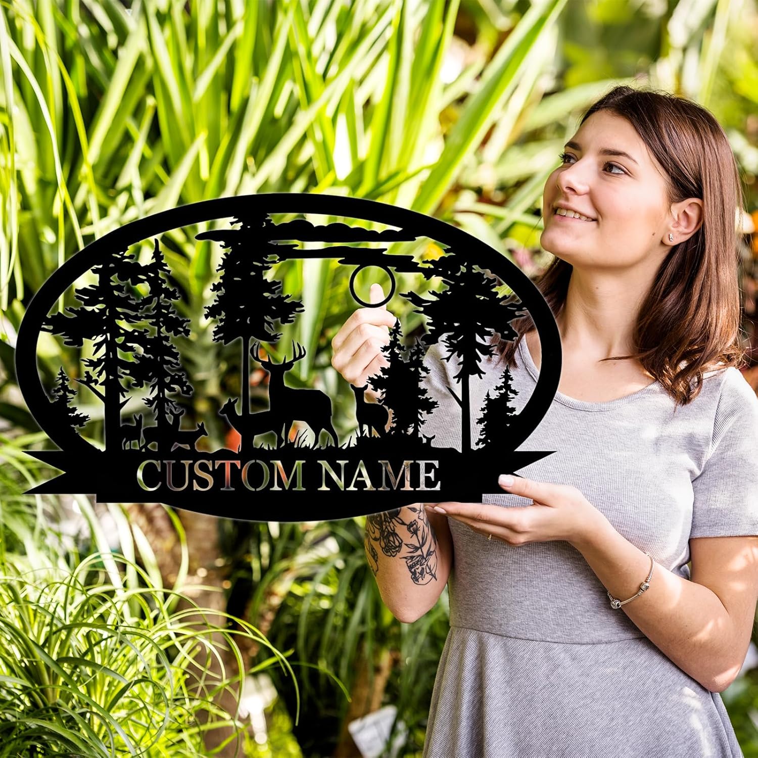 Custom Deer Metal Cabin Sign, Personalized Camping Decor, Perfect Deer Hunter Gift-MetalsignX