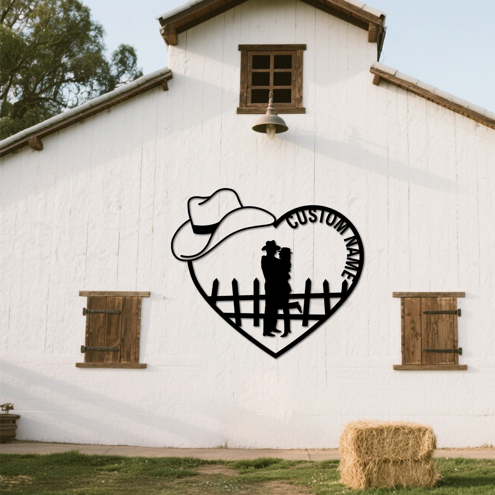 Duckbe Personalized Cowboy Couple Sign, Western Home Decor, Custom Metal Name Sign, Rustic Western Wall Art, Cowboy Cowgirl Wall Decor, Wedding Anniversary Gifts for Couples 2025 Color10