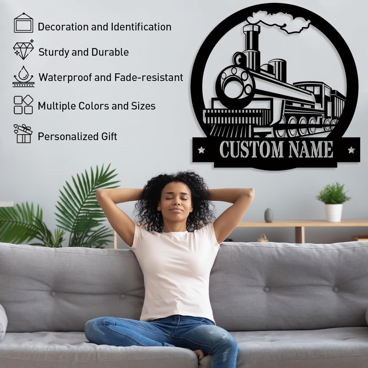 Personalized Antler Metal Cabin Sign | Custom Metal Sign | Family Sign Wall Art | Outdoor Deer Hunter Gift -MetalsignX