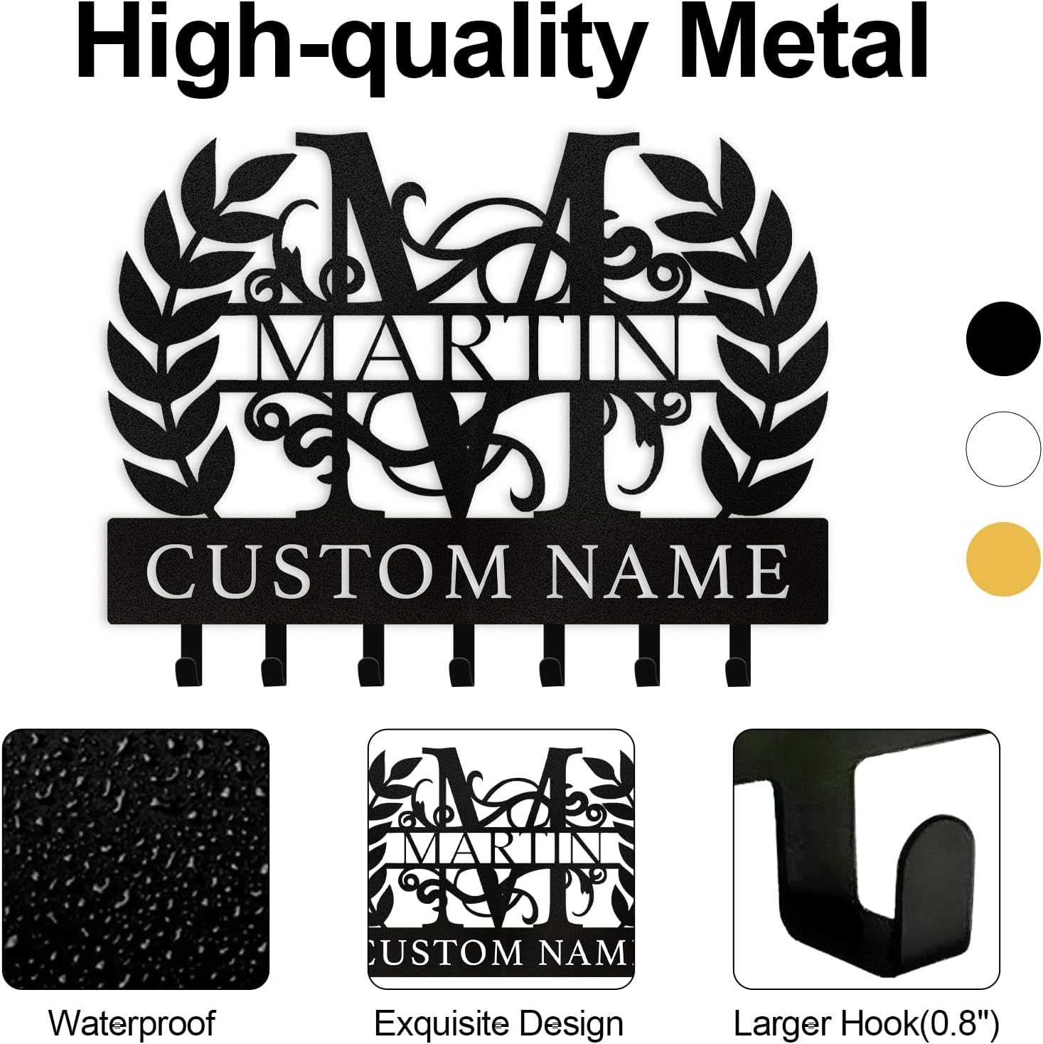 Personalized Key Holder on Wall, Custom Key Hanger Wall Mount with Name-MetalsignX