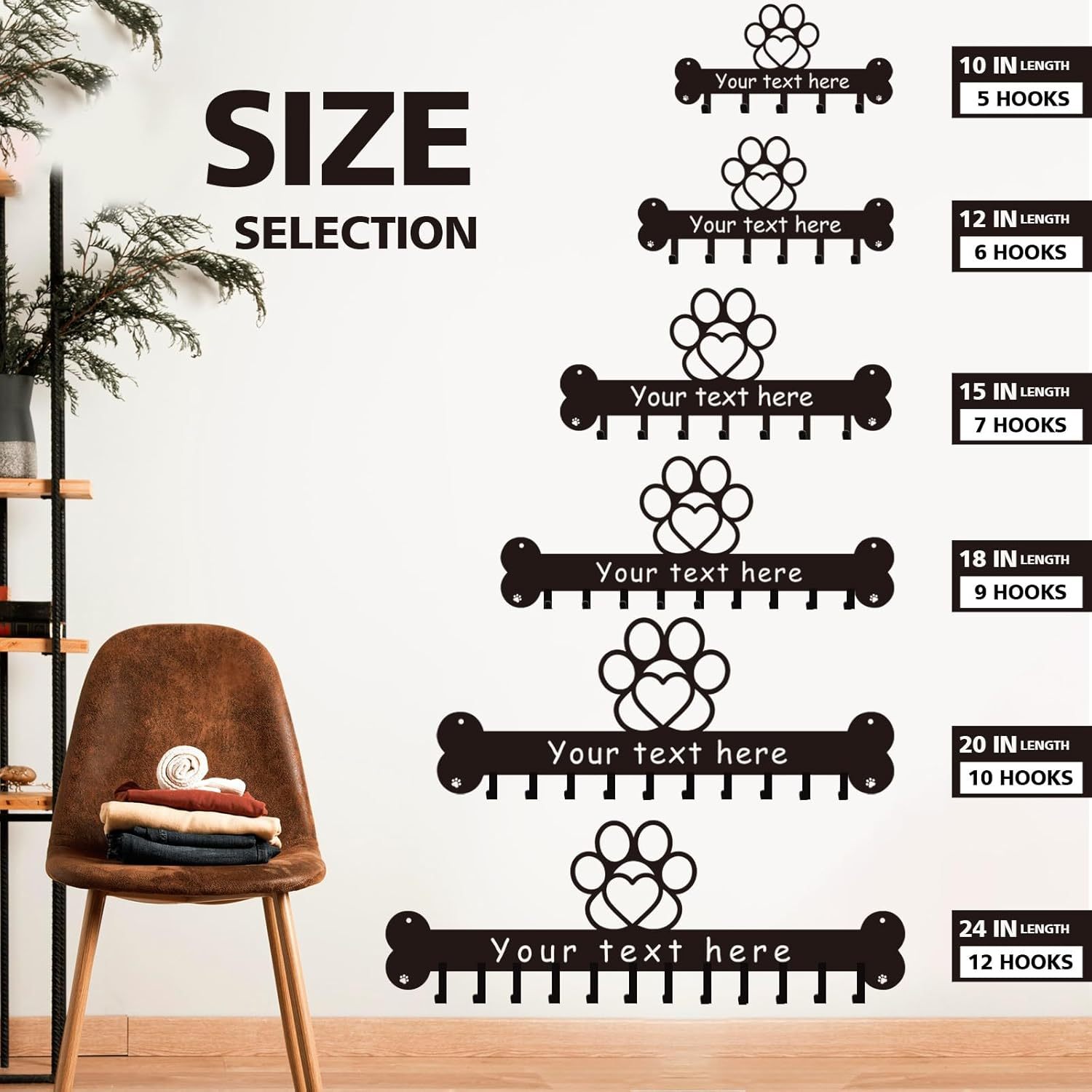 Custom Name Key Holder, Sweet Home Key Rack, Personalized Wall Decor for Home Organization-MetalsignX