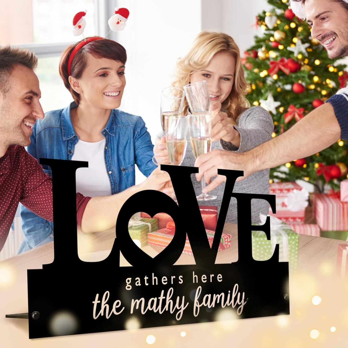  Custom Family Name Plate for Desk, Metal Sign Name Tags, Personalized Desk Accessories-MetalsignX