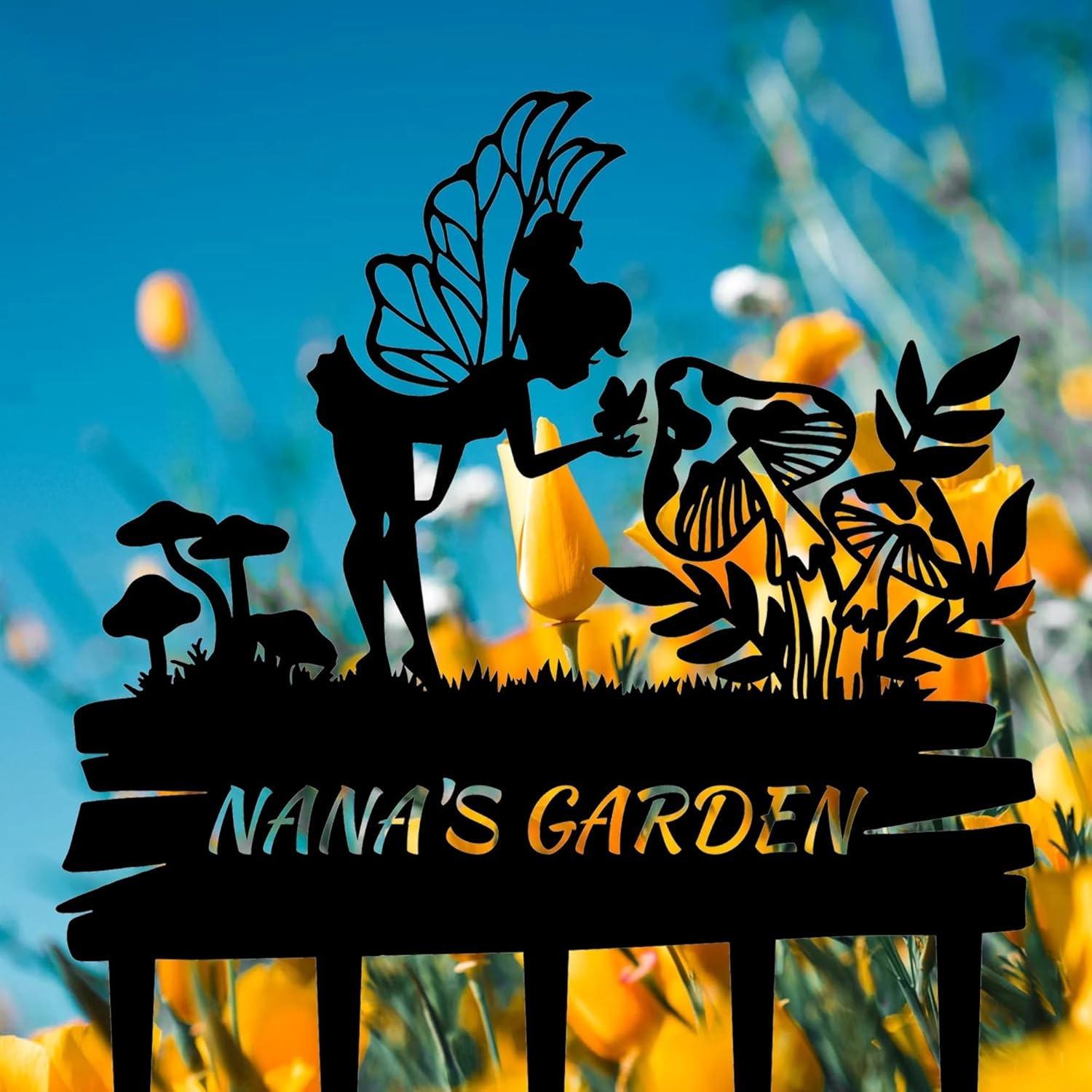 Handcrafted Fairy Garden Stake , Rustic Metal Sign for Magical Yard Spaces-MetalsignX