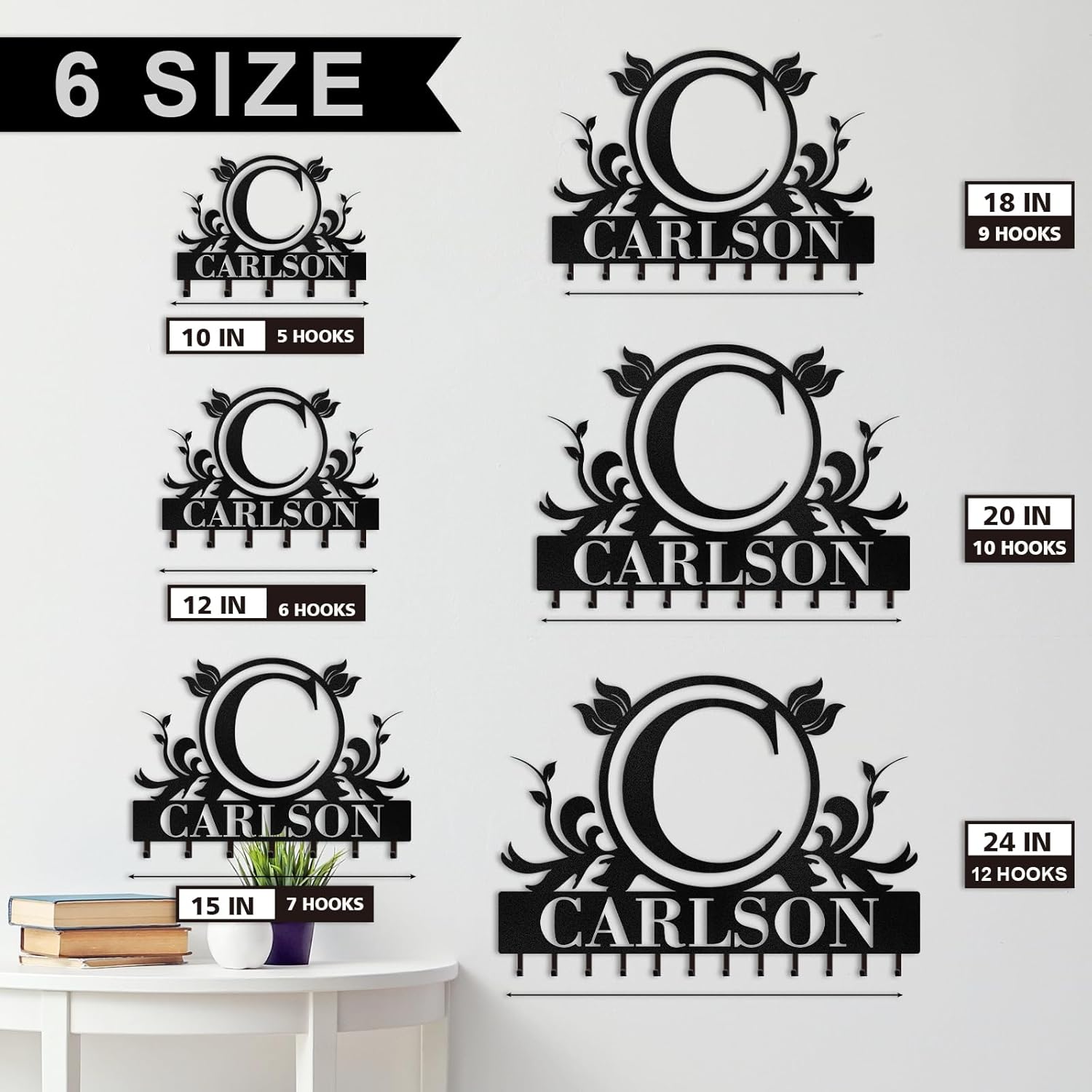 Custom Metal Key Holders, Nature-Inspired Wall Decor for Home Organization, Personalized Key Storage-MetalsignX