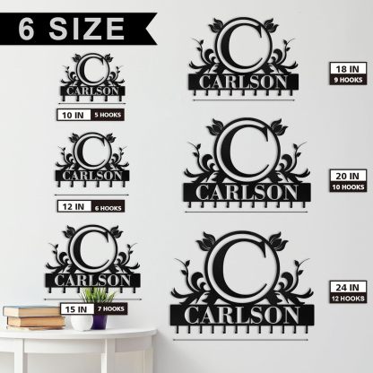 Custom Metal Key Holders, Nature-Inspired Wall Decor for Home Organization, Personalized Key Storage-MetalsignX