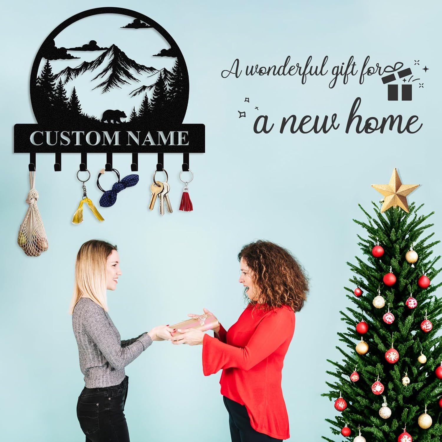 Personalized Key Holder for Wall, Custom Camping Wall Key Hooks with Name-MetalsignX