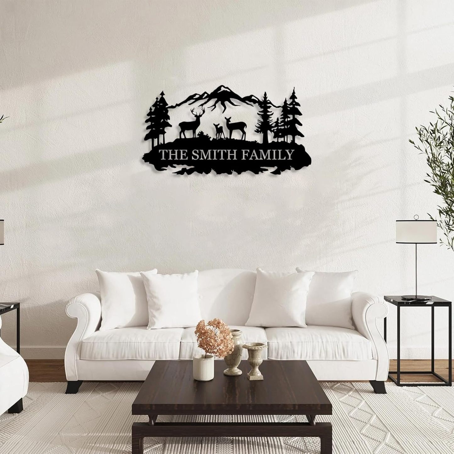 Personalized Deer Metal Cabin Sign, Custom Rustic Outdoor Decor for Cabins and Homes | Unique Cabin Wall Art-MetalsignX