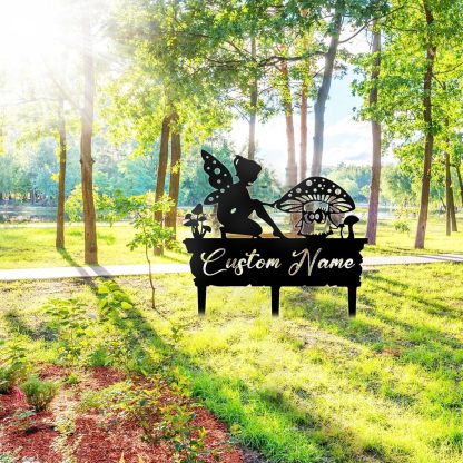 Handcrafted Fairy Garden Stake , Rustic Metal Sign for Magical Yard Spaces-MetalsignX