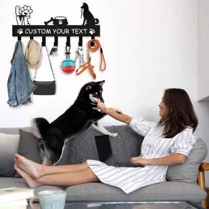 Custom Dog Leash Holder for Wall, Custom Metal Key Holder Wall Mount-MetalsignX