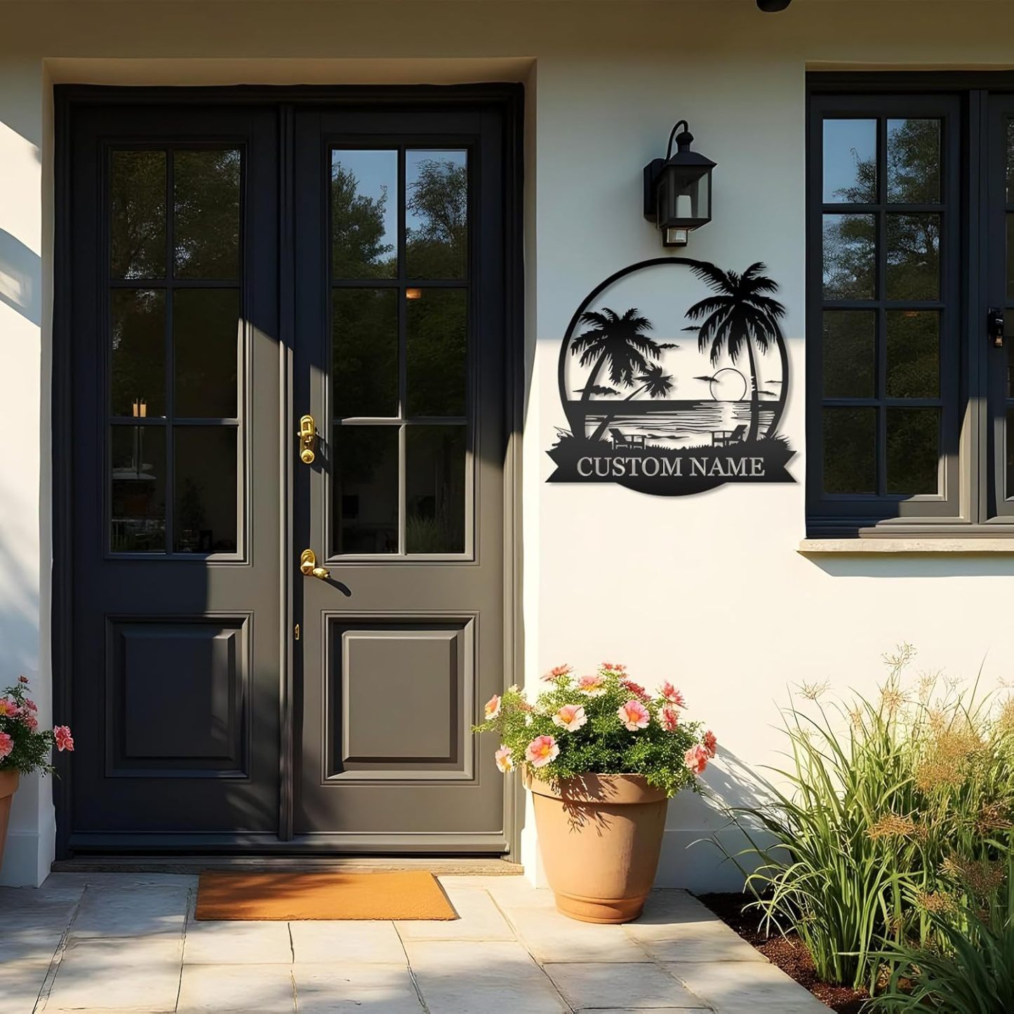 Dyoart Personalized Metal Cactus Wall Decor, Natural Themed Metal Wall Art Home Decor Plant Modern for Office Home Living Room Bedroom, Personalized Wall Hanging Plaques Sign, Housewarming Gifts