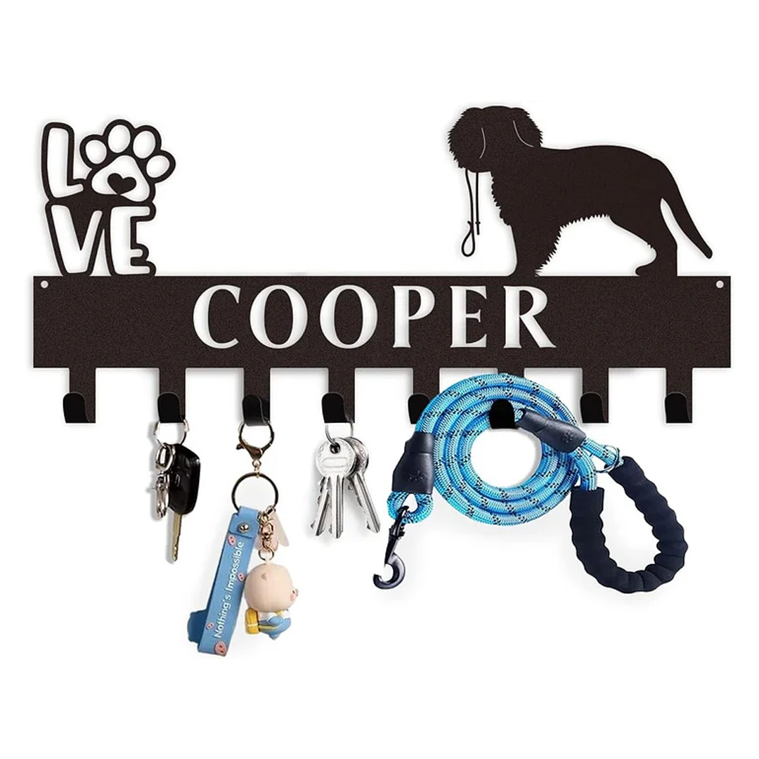 Custom Name Key Holder, Sweet Home Key Rack, Personalized Wall Decor for Home Organization-MetalsignX