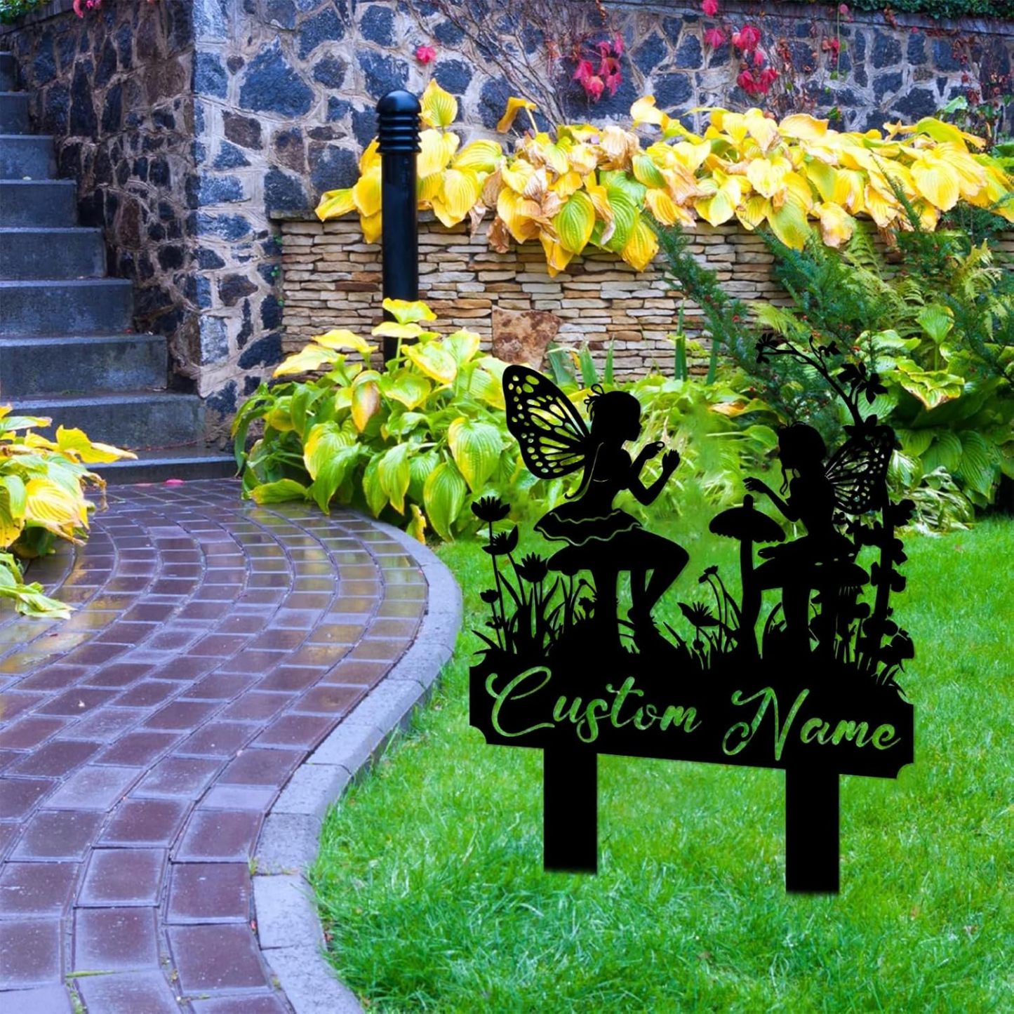 Handcrafted Fairy Garden Stake , Rustic Metal Sign for Magical Yard Spaces-MetalsignX