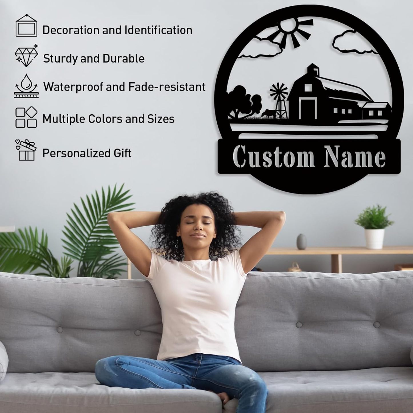 Personalized Butterfly Cabin Sign  | Outdoor Metal Wall Art | Bedroom Wall Decor | Housewarming Wedding Gifts-MetalsignX