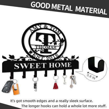 Personalized Key Holder for Wall, Custom Camping Wall Key Hooks with Name-MetalsignX