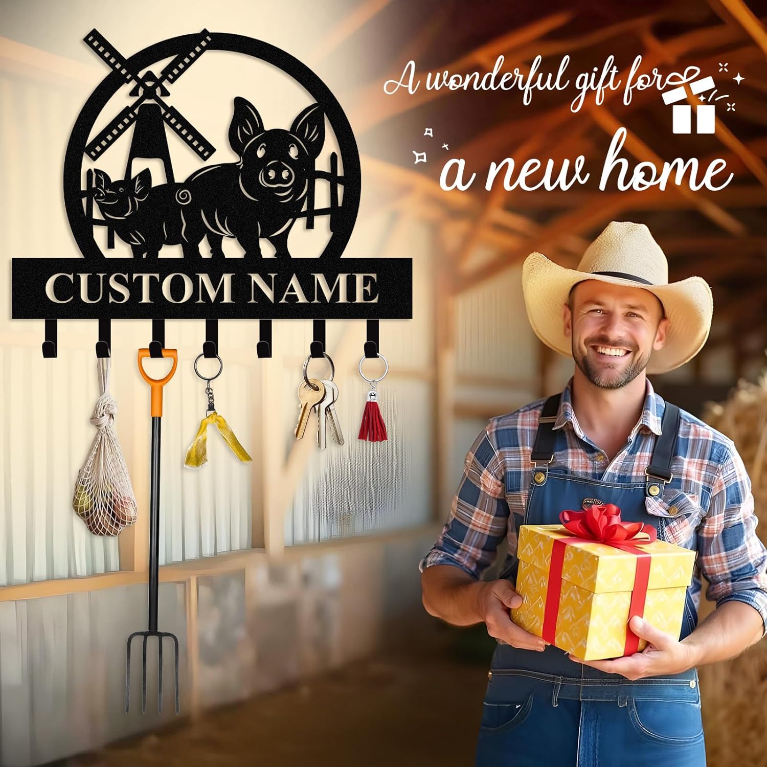 Personalized Key Holder for Wall, Custom Camping Wall Key Hooks with Name-MetalsignX