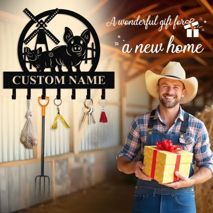 Personalized Key Holder for Wall, Custom Camping Wall Key Hooks with Name-MetalsignX