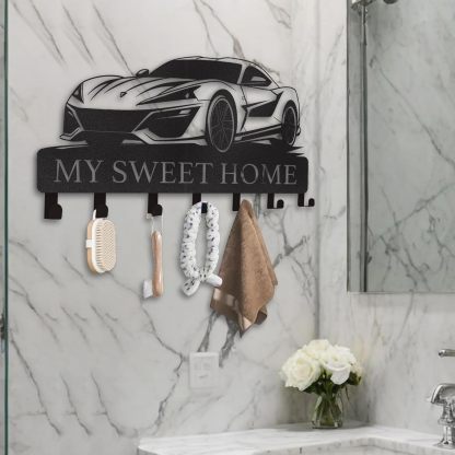 Personalized Key Holder for Wall, Custom Forest Deer Coat Rack Wall Hanging-MetalsignX