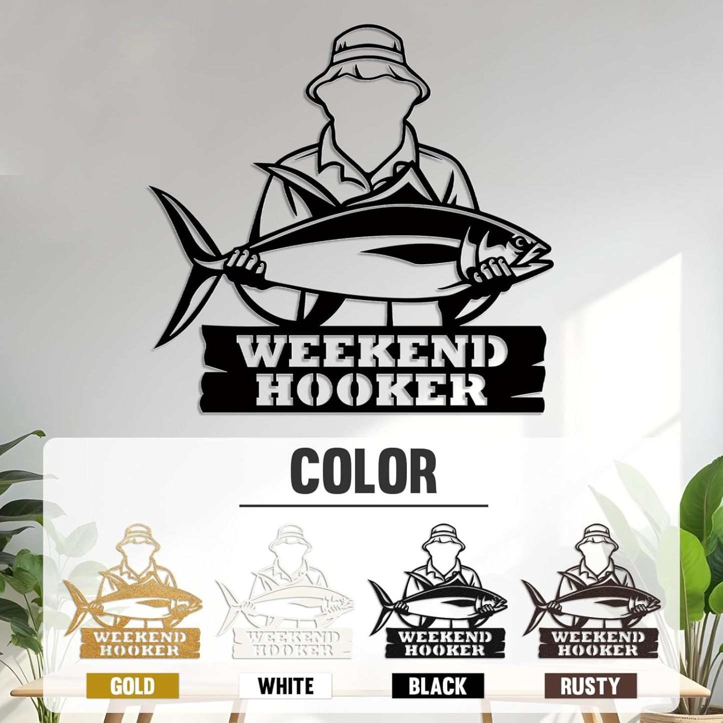 Personalized Largemouth Bass Metal Sign, Custom Fishing Last Name Sign for Home, Fish Family Signs Wall Decor-MetalsignX