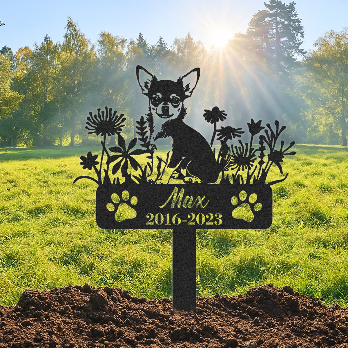 Chihuahua Memorial Stake Sign Personalized, Chihuahua Pet Grave Markers Sign, Sign With Stake, Pet Loss Gift,Sympathy Sign