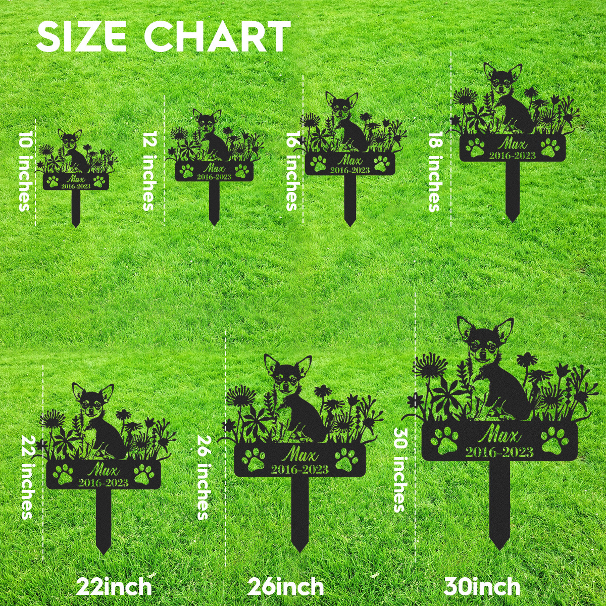 Chihuahua Memorial Stake Sign Personalized, Chihuahua Pet Grave Markers Sign, Sign With Stake, Pet Loss Gift,Sympathy Sign