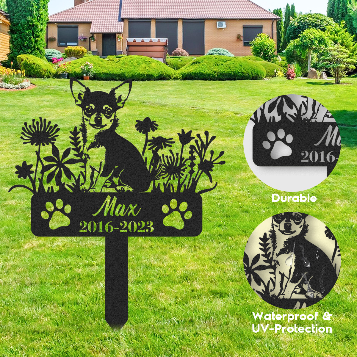 Chihuahua Memorial Stake Sign Personalized, Chihuahua Pet Grave Markers Sign, Sign With Stake, Pet Loss Gift,Sympathy Sign