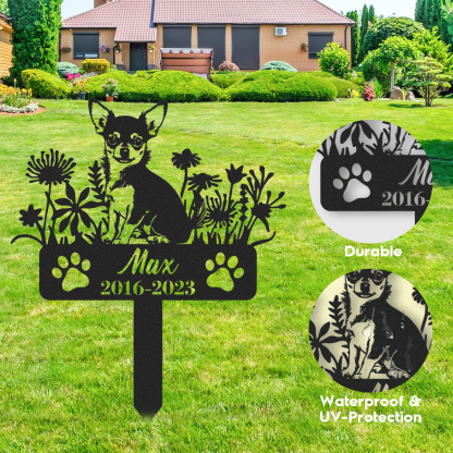 Chihuahua Memorial Stake Sign Personalized, Chihuahua Pet Grave Markers Sign, Sign With Stake, Pet Loss Gift,Sympathy Sign