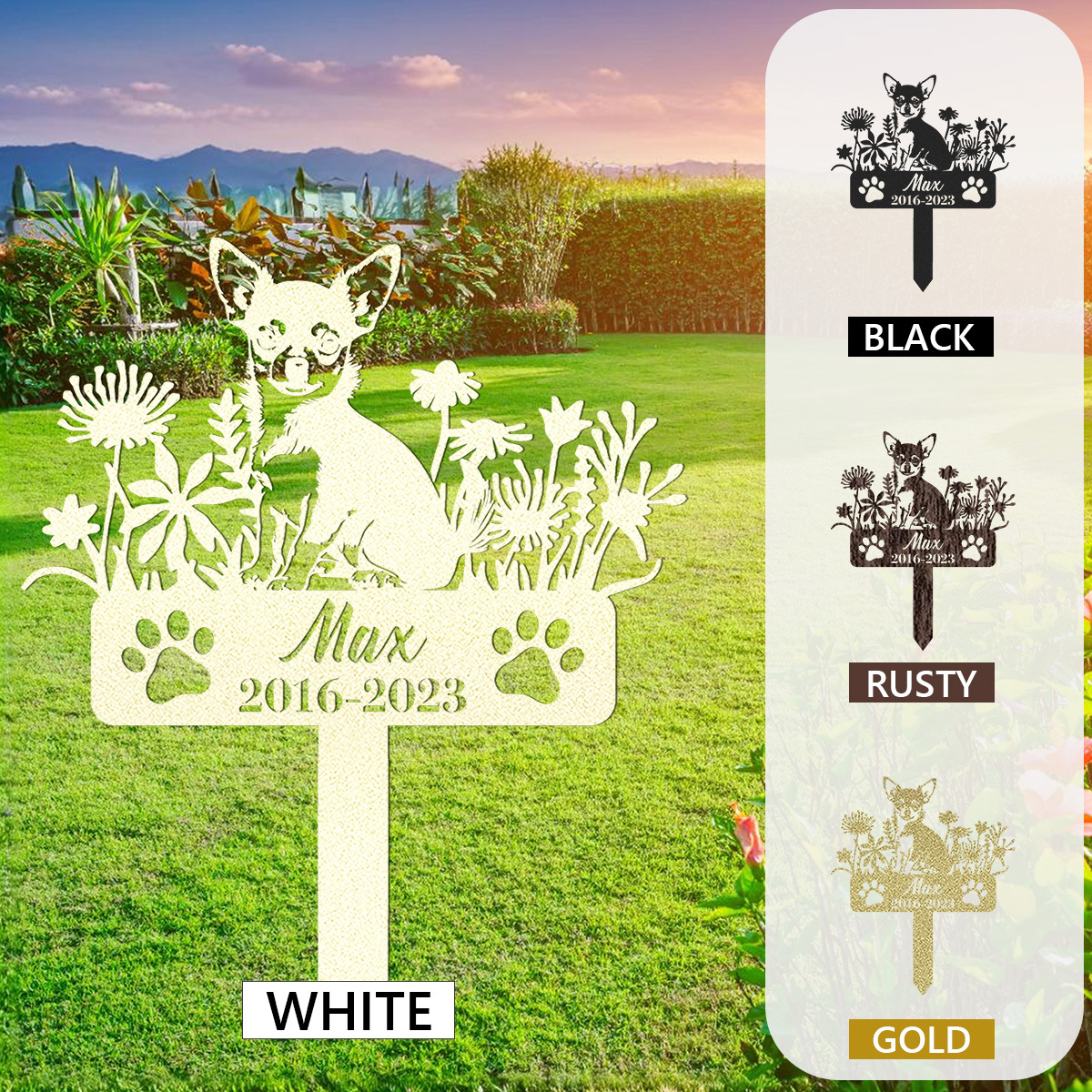 Chihuahua Memorial Stake Sign Personalized, Chihuahua Pet Grave Markers Sign, Sign With Stake, Pet Loss Gift,Sympathy Sign