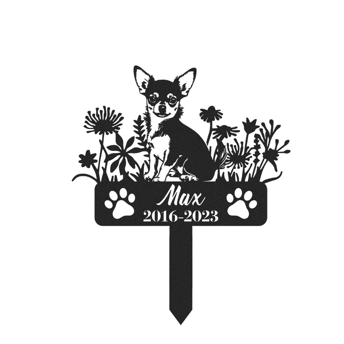 Chihuahua Memorial Stake Sign Personalized, Chihuahua Pet Grave Markers Sign, Sign With Stake, Pet Loss Gift,Sympathy Sign