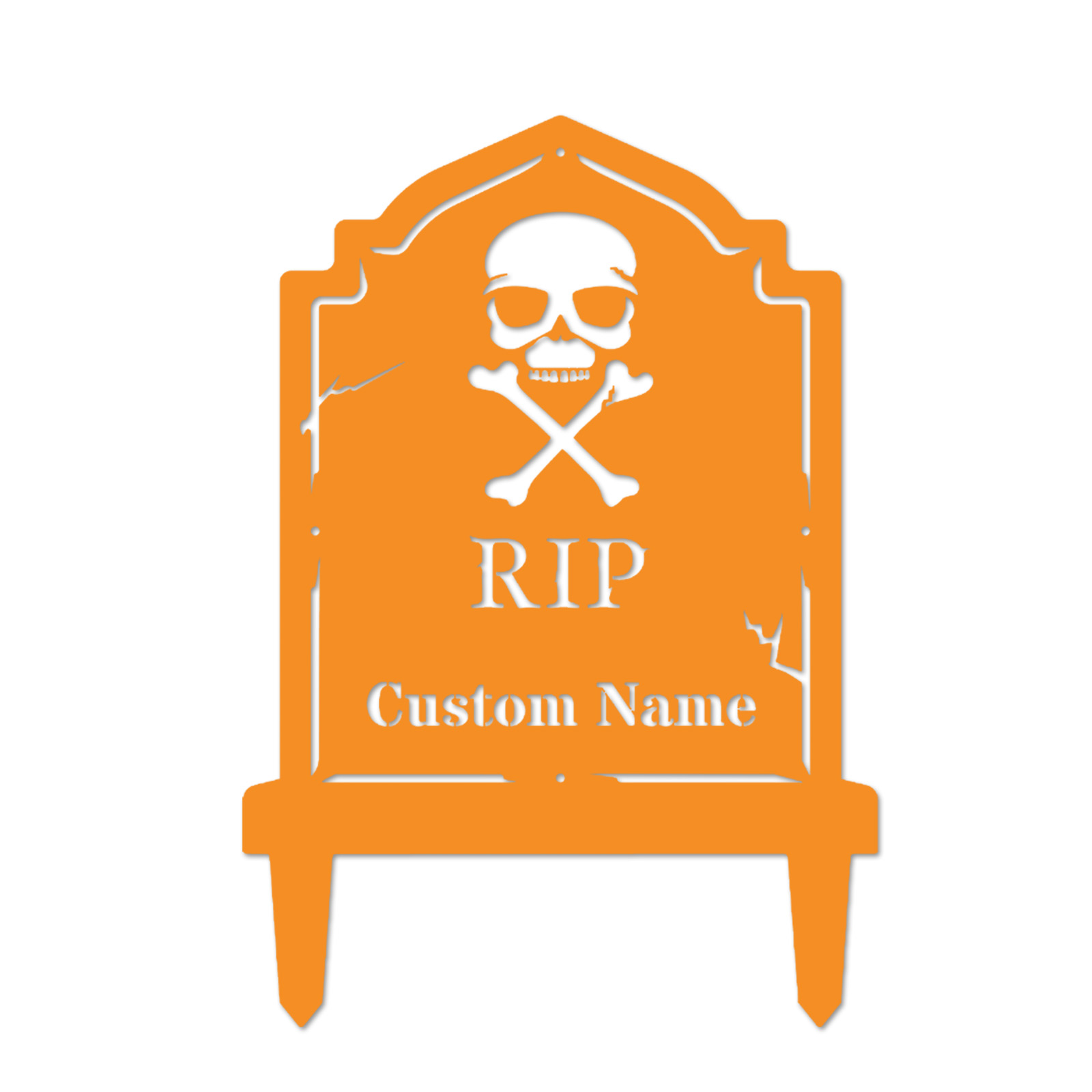 Custom Halloween Tombstone Yard Stake, Personalized RIP Graveyard Sign, Spooky Metal Halloween Outdoor Decoration