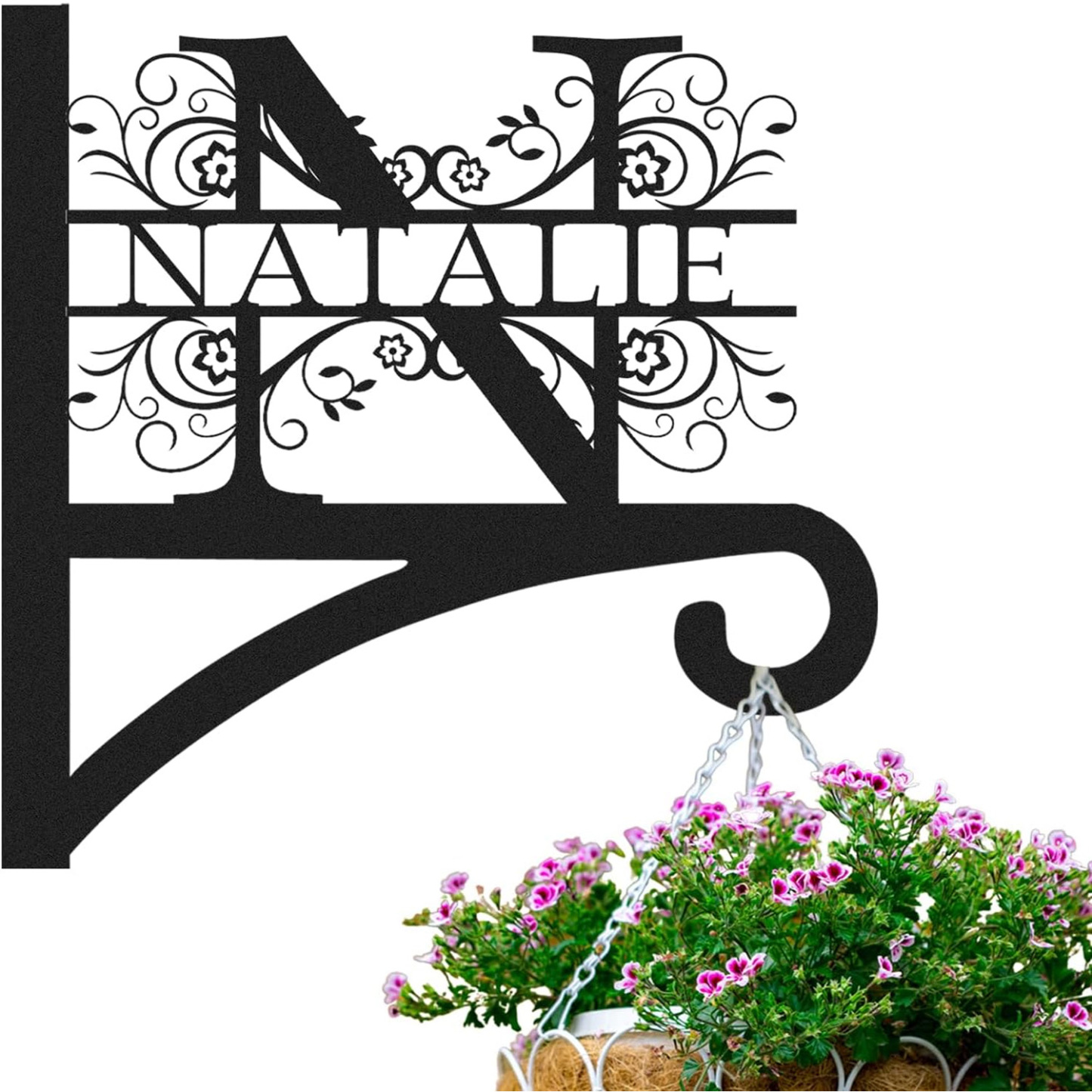 Custom Family Name Hanging Bracket Indoor and Outdoor, Personalized Initials Light Hangers Outdoor-MetalsignX