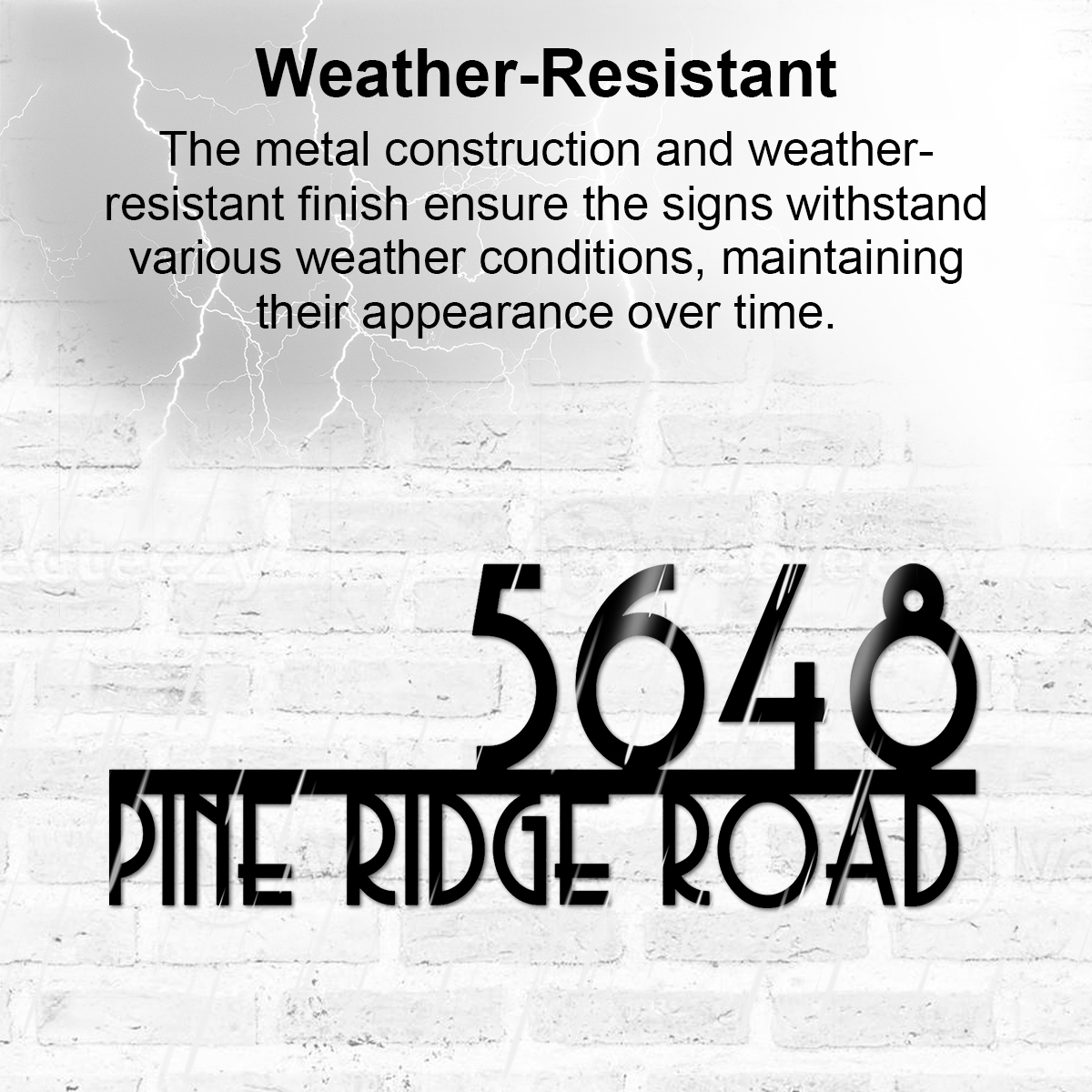 Mid Century Modern Metal House Number Sign, Retro Style Address Plaque with Street Name, Custom MCM House Number Wall Decor