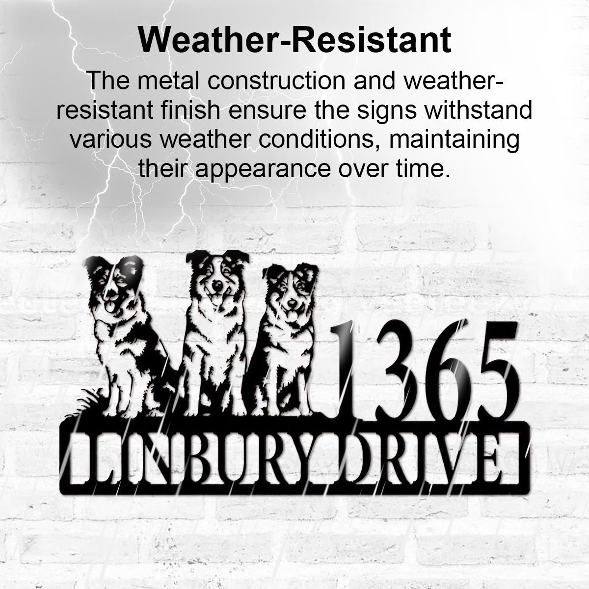 Custom Dog Address Metal Sign, House Number with Pet, Custom Street Name & Number, Dog House Number Sign,Dog Lover Outdoor Sign,Address sign