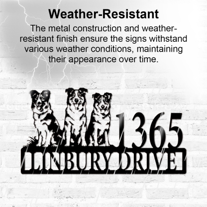 Custom Dog Address Metal Sign, House Number with Pet, Custom Street Name & Number, Dog House Number Sign,Dog Lover Outdoor Sign,Address sign