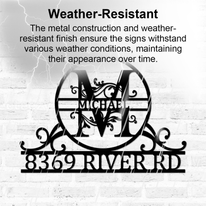 Personalized Metal Address Sign, Custom Metal House Number Sign, Metal Street Address Plaque Outdoor Wall Art, Front Door Wall Hanger Signs