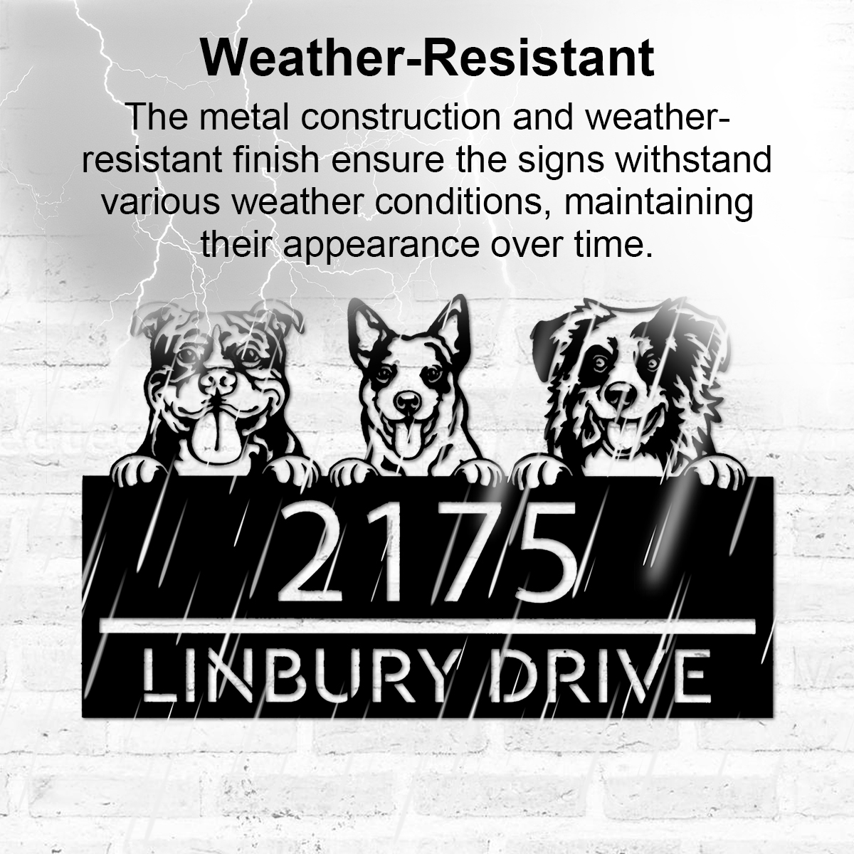 Personalized peeking dogs, puppy Metal Address Sign House number Hanging Address Plaque Yard Sign Outdoor decor Garden Stake