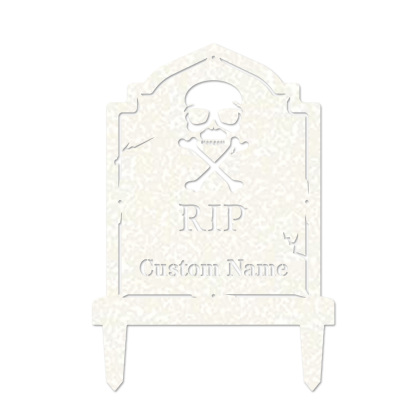 Custom Halloween Tombstone Yard Stake, Personalized RIP Graveyard Sign, Spooky Metal Halloween Outdoor Decoration