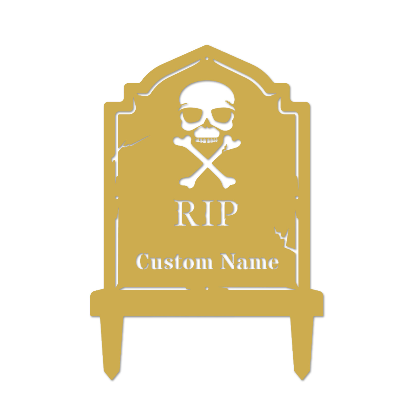 Custom Halloween Tombstone Yard Stake, Personalized RIP Graveyard Sign, Spooky Metal Halloween Outdoor Decoration