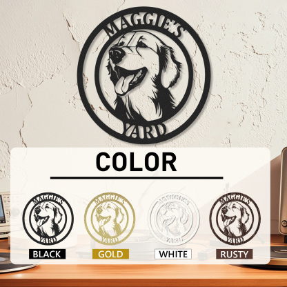 Personalized Dog Name Sign, Custom Metal Pet Sign for Labrador, French Bulldog, Corgi